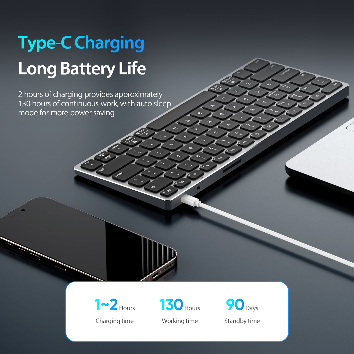 DUX DUCIS Aluminum Alloy Keyboard Wireless Keyboard  LK mini Series Aluminum Alloy Keyboard for Laptops/Tablets/Phones