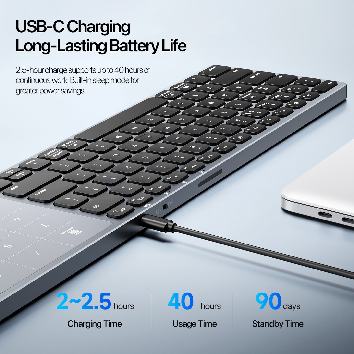 DUX DUCIS Aluminum Alloy Wireless Keyboard With TouchPad   LK Pro Series Aluminum Alloy Wireless Keyboard With TouchPad for Laptops/Tablets/Phones