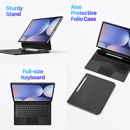 DUX DUCIS For Samsung Galaxy Tab S11 Ultra  Bluetooth-compatible Keyboard Leather Case with Magnetic Floating Stand