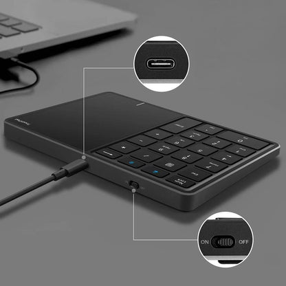BT-14 Bluetooth-compatible / 2.4G Wireless Mini Numeric Keyboard Computer Laptop Keypad with Touchpad