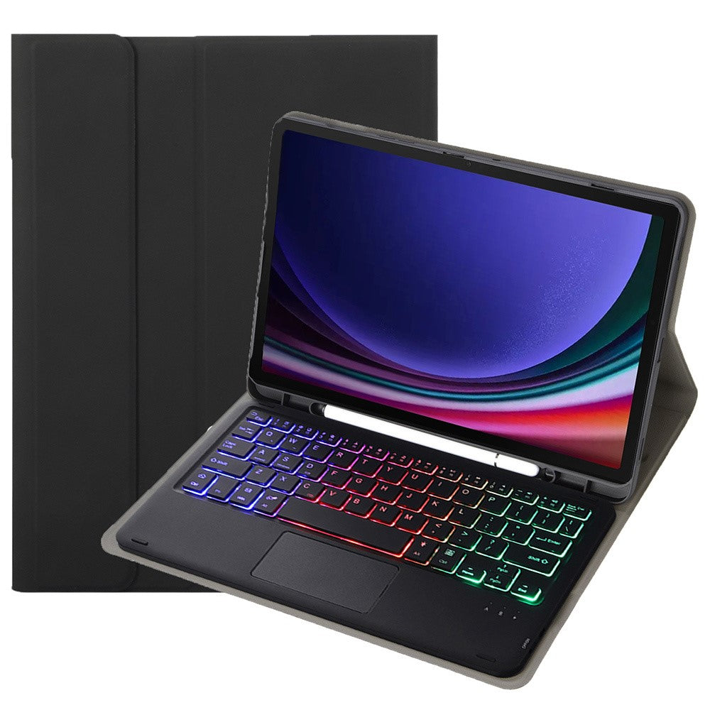 A710B-AS For Samsung Galaxy Tab S10 Lite / S10 FE / S9 FE / S9  X710 / X716B / X718U Backlit Bluetooth-Compatible Keyboard Case