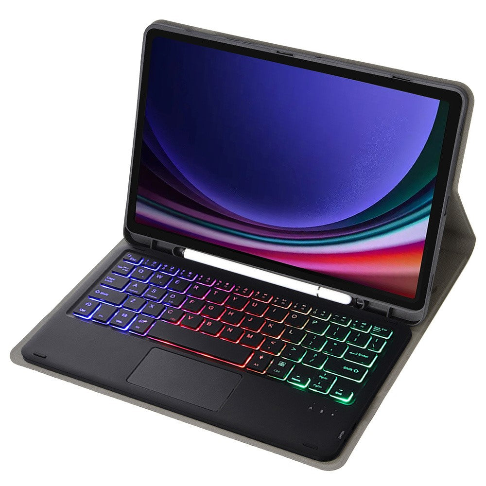 A710B-AS For Samsung Galaxy Tab S10 Lite / S10 FE / S9 FE / S9  X710 / X716B / X718U Backlit Bluetooth-Compatible Keyboard Case