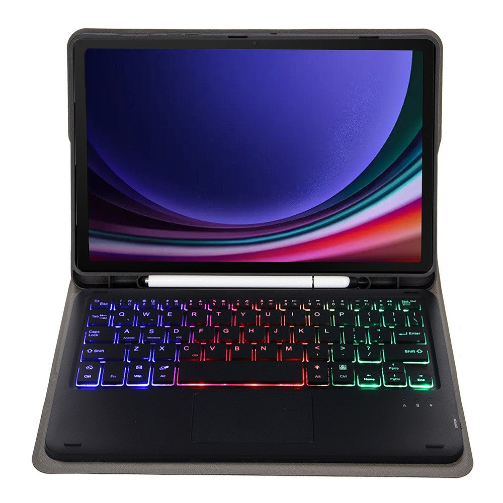 A710B-AS For Samsung Galaxy Tab S10 Lite / S10 FE / S9 FE / S9  X710 / X716B / X718U Backlit Bluetooth-Compatible Keyboard Case