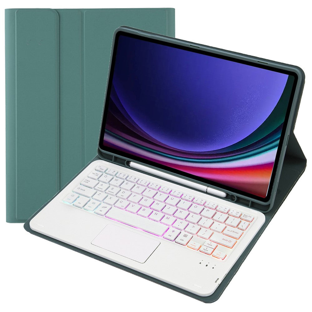 A710B-AS For Samsung Galaxy Tab S10 Lite / S10 FE / S9 FE / S9  X710 / X716B / X718U Backlit Bluetooth-Compatible Keyboard Case
