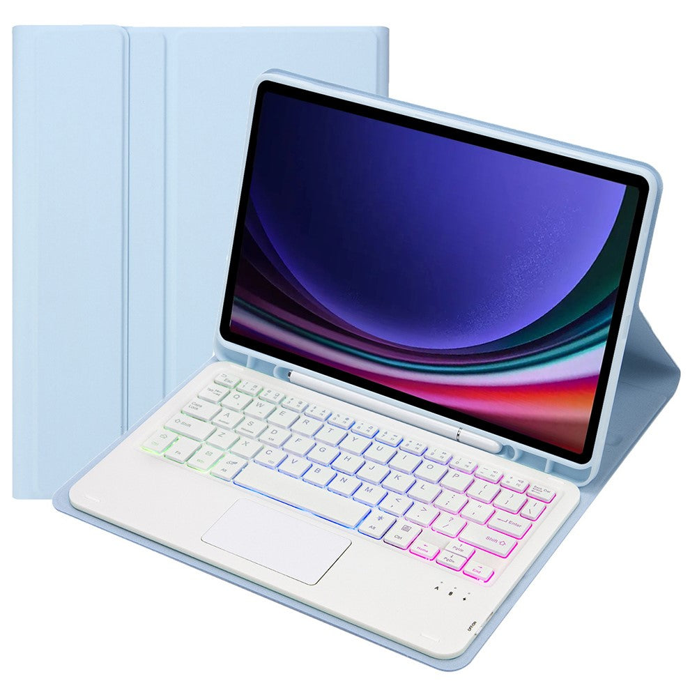 A710B-AS For Samsung Galaxy Tab S10 Lite / S10 FE / S9 FE / S9  X710 / X716B / X718U Backlit Bluetooth-Compatible Keyboard Case