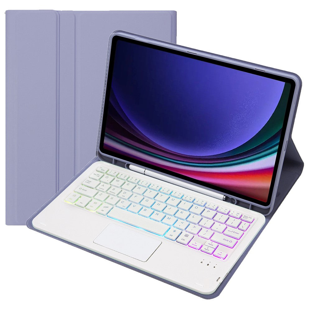 A710B-AS For Samsung Galaxy Tab S10 Lite / S10 FE / S9 FE / S9  X710 / X716B / X718U Backlit Bluetooth-Compatible Keyboard Case