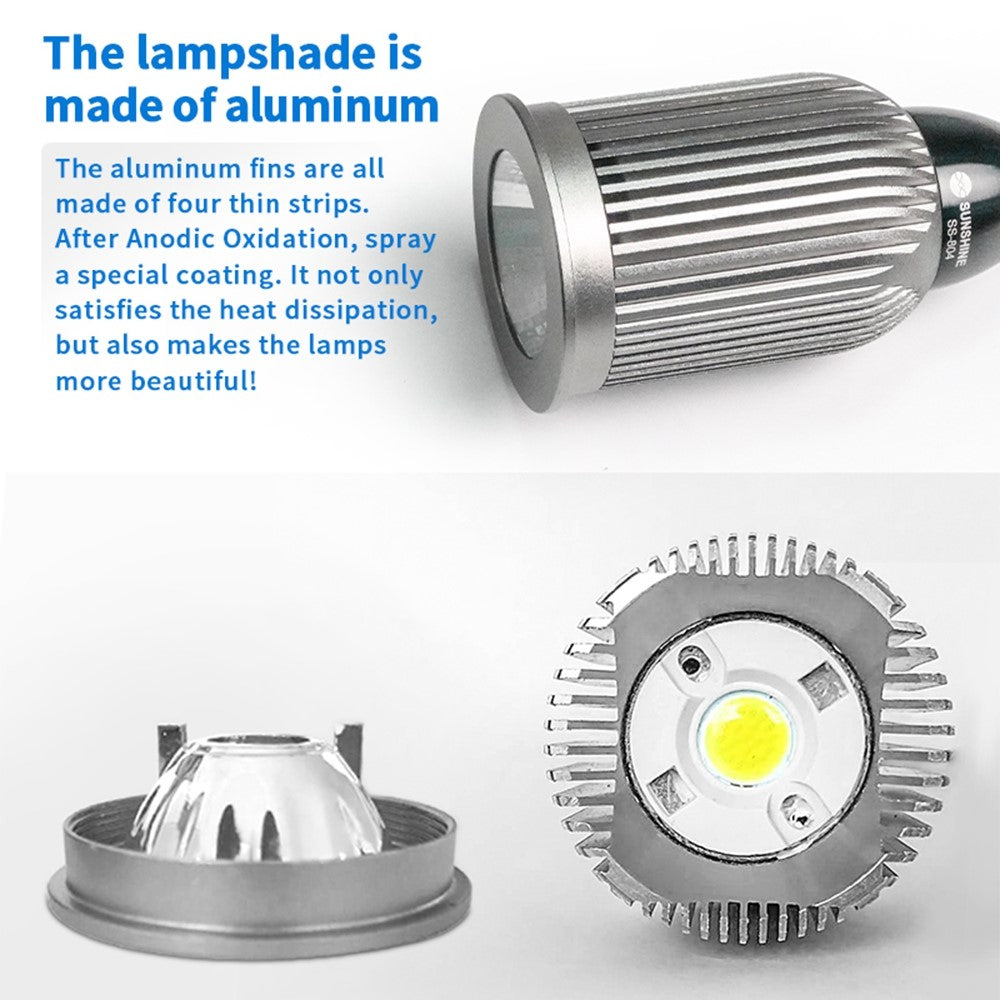 SUNSHINE SS-804 Magnetic LED Work Light 10W Aluminum Heat Dissipation Flexible Hose COB Desk Lamp for Repair