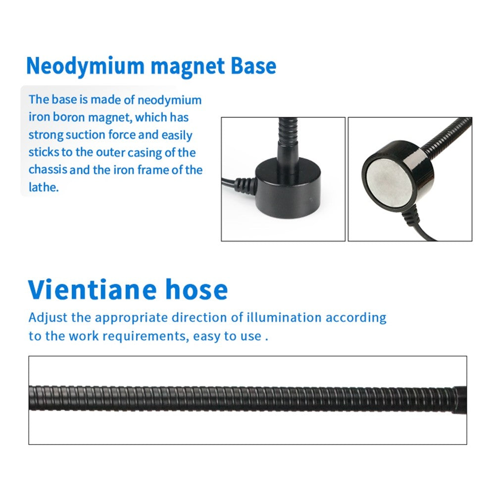 SUNSHINE SS-804 Magnetic LED Work Light 10W Aluminum Heat Dissipation Flexible Hose COB Desk Lamp for Repair