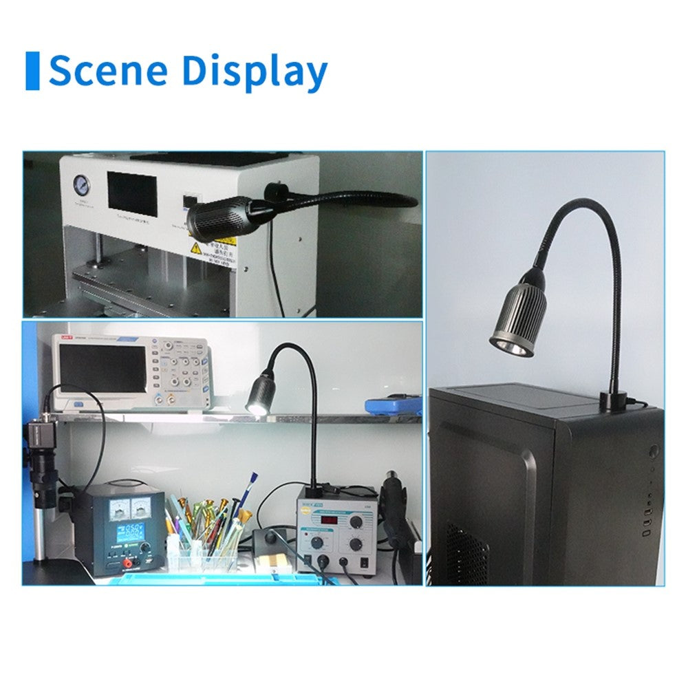 SUNSHINE SS-804 Magnetic LED Work Light 10W Aluminum Heat Dissipation Flexible Hose COB Desk Lamp for Repair