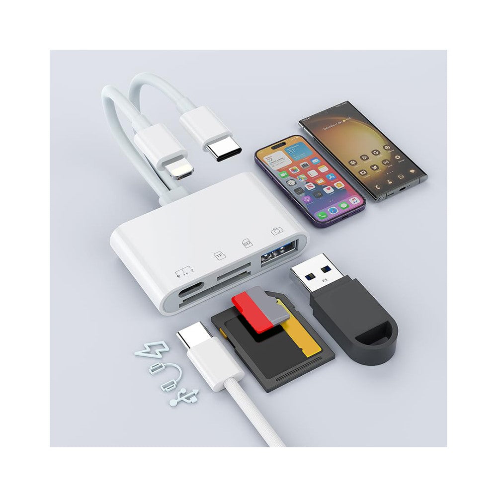 NK-104pro USB-C / 8-Pin Kartenleser: SD+TF+USB OTG+USB-C Adapter