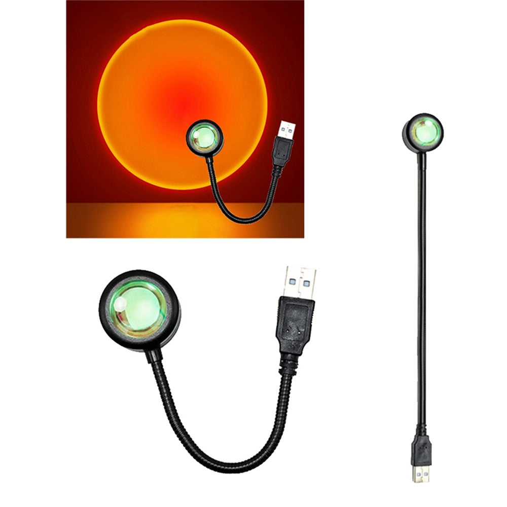 R13 Plug and Play Romantic Sunset Projector Lamp USB Atmosphere Lamp LED Night Light for Bedroom Coffee Store