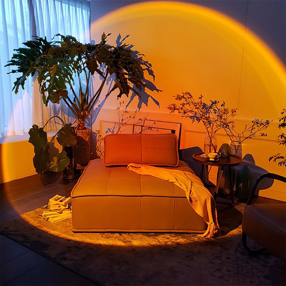 R13 Plug and Play Romantic Sunset Projector Lamp USB Atmosphere Lamp LED Night Light for Bedroom Coffee Store