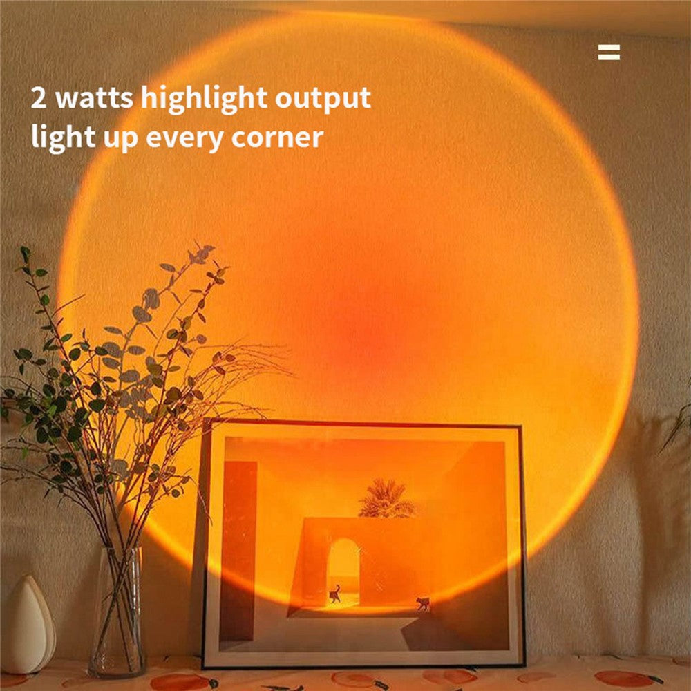 R13 Plug and Play Romantic Sunset Projector Lamp USB Atmosphere Lamp LED Night Light for Bedroom Coffee Store