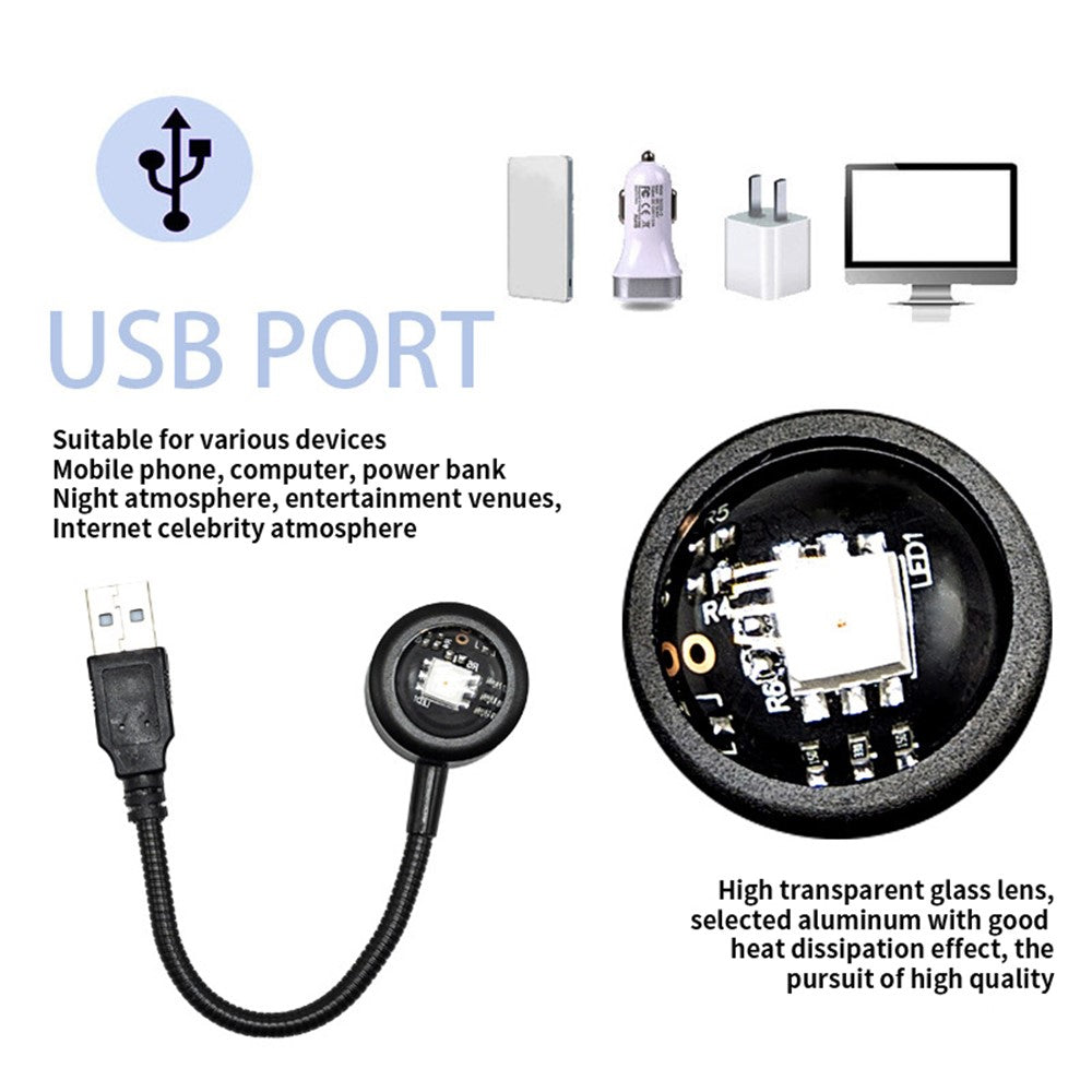 R13 Plug and Play Romantic Sunset Projector Lamp USB Atmosphere Lamp LED Night Light for Bedroom Coffee Store