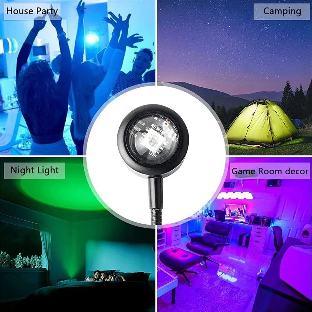 R13 Plug and Play Romantic Sunset Projector Lamp USB Atmosphere Lamp LED Night Light for Bedroom Coffee Store