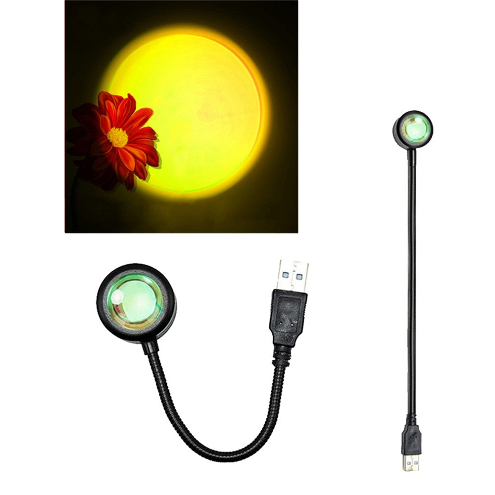 R13 Plug and Play Romantic Sunset Projector Lamp USB Atmosphere Lamp LED Night Light for Bedroom Coffee Store