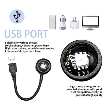 R13 Romantic Sunset Projector Lamp USB Atmosphere Lamp LED Night Light for Bedroom Coffee Store, 7 Colors