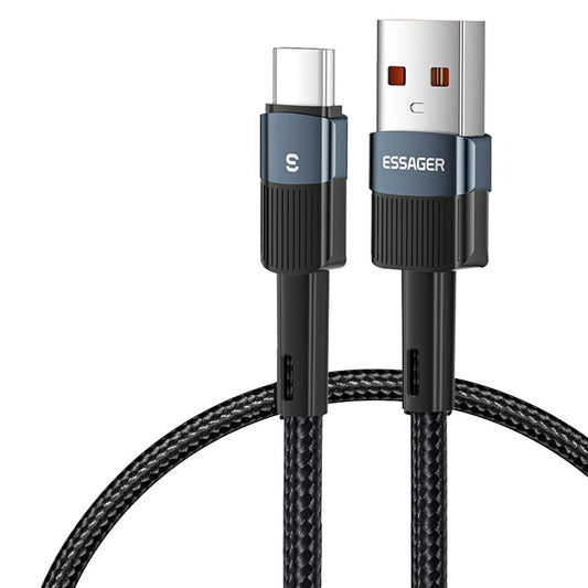 ESSAGER 1m 6A Fast Charging USB to Type C Charge Cord 480Mbps Transmission Cable