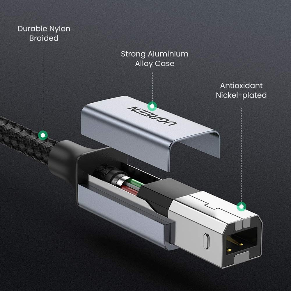 UGREEN 3m For MacBook Pro Epson HP Canon Samsung USB C to USB B 2.0 Printer Cable