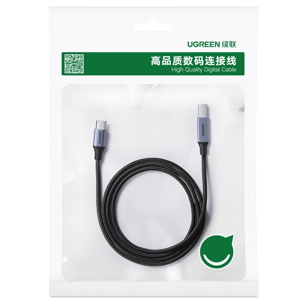 UGREEN 1.5m USB C to USB B 2.0 Nylon Braided Cable for MacBook Pro Epson HP Canon Samsung Printer