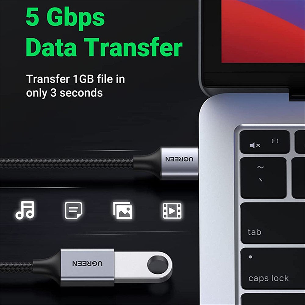 UGREEN 2m USB 3.0 Extension Cable Type A Male to Female 5Gbps Data Transfer Extension Cable for Printer Scanner Card Reader Hub