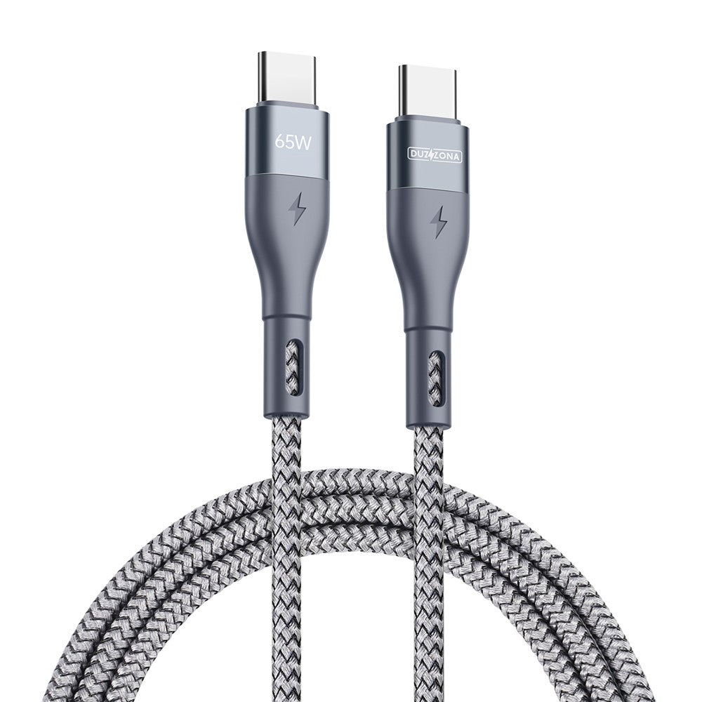 DUZZONA A2 3m PD 65W Fast Charging USB-C to USB-C Cable Nylon Braided Data Cord for iPhone 16-15 Series