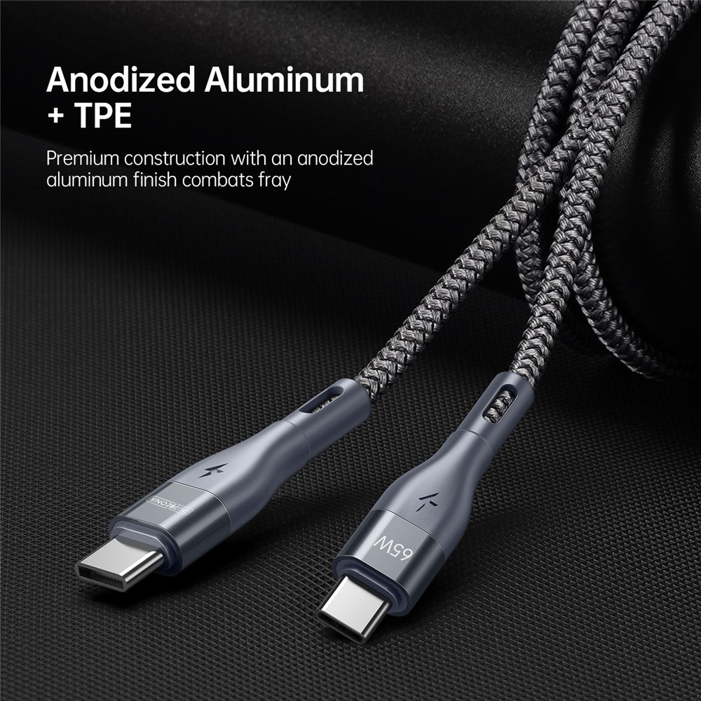 DUZZONA A2 3m PD 65W Fast Charging USB-C to USB-C Cable Nylon Braided Data Cord for iPhone 16-15 Series