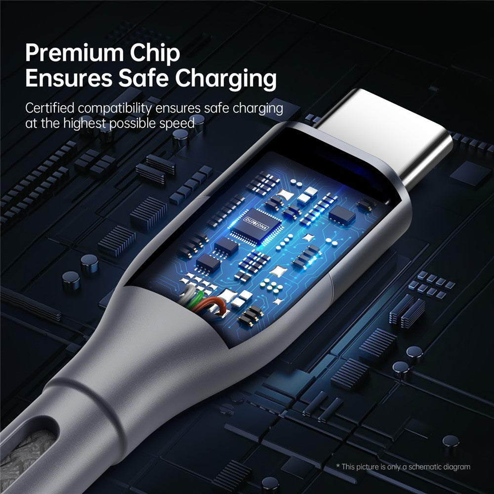 DUZZONA A2 3m PD 65W Fast Charging USB-C to USB-C Cable Nylon Braided Data Cord for iPhone 16-15 Series
