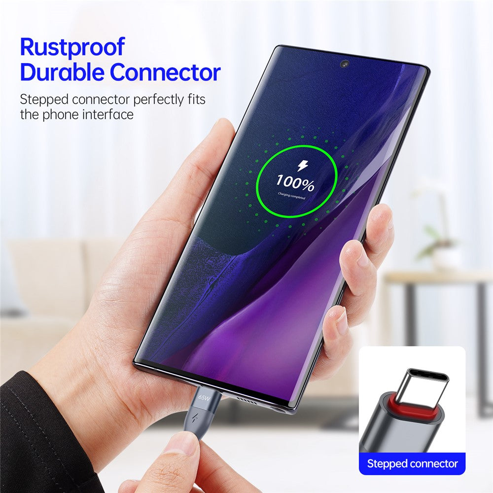 DUZZONA A2 3m PD 65W Fast Charging USB-C to USB-C Cable Nylon Braided Data Cord for iPhone 16-15 Series