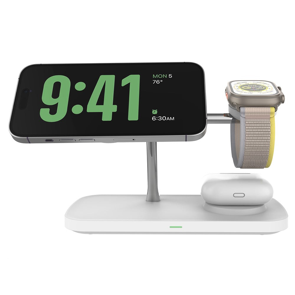T255 Qi2 15W Magnetisches kabelloses Ladegerät für Handy, Uhr, Kopfhörer - 3in1 Desktop-Ladestation