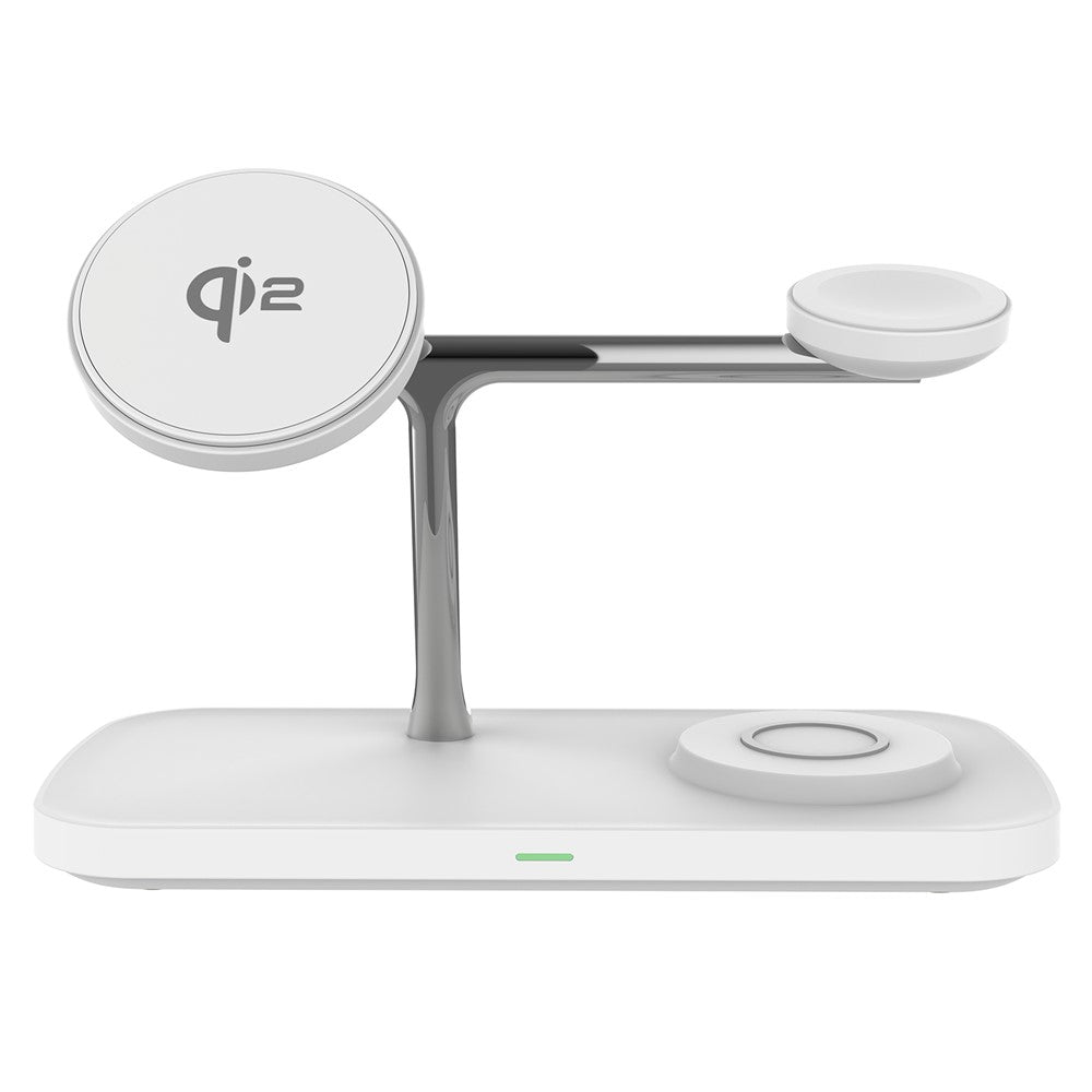 T255 Qi2 15W Magnetisches kabelloses Ladegerät für Handy, Uhr, Kopfhörer - 3in1 Desktop-Ladestation