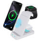 B-20A 3 in 1 Wireless Charging Station 15W Foldable Magnetic Charger Stand for Phone Earbuds Samsung Galaxy Watch 3 / 4 / 5 / 6 / 7