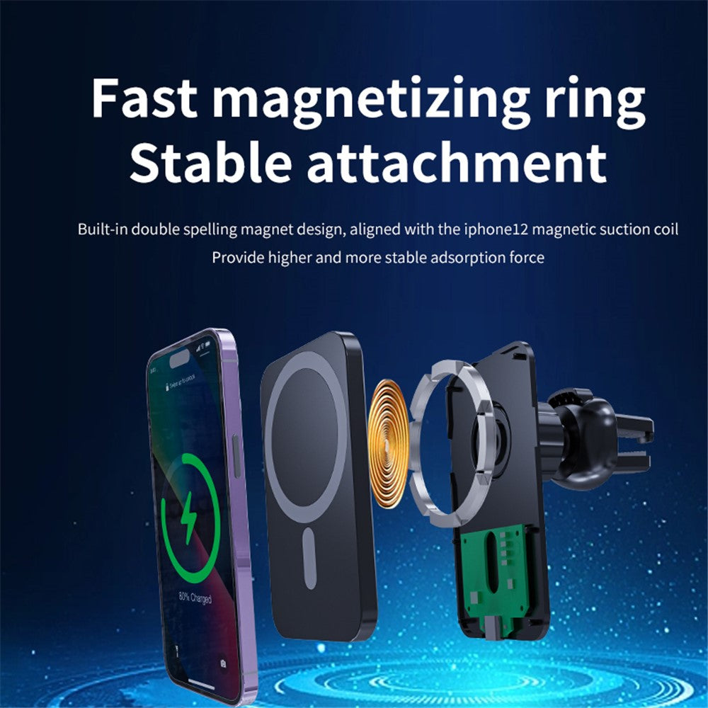 C16 MagSafe KFZ-Lüftungshalterung Wireless Charger | 15W Fast Charging | 360° drehbar