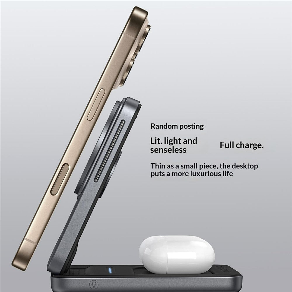 S29 3-in-1 Magnetisches Wireless Ladegerät 15W Schnellladung mit Umgebungslicht