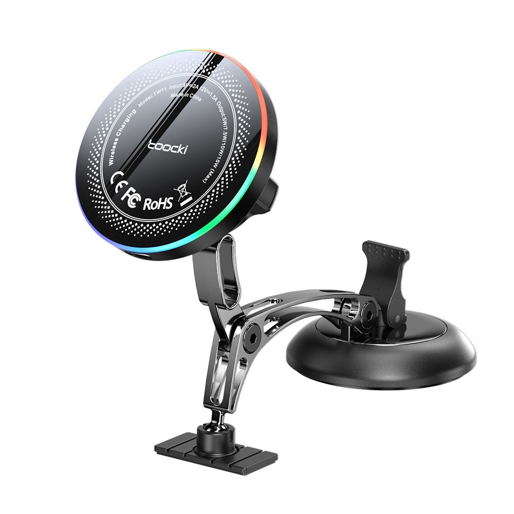 TOOCKI TW11 (W11) Magnetische Handyhalterung: Kabelloses Ladegerät 15W Schnellladung