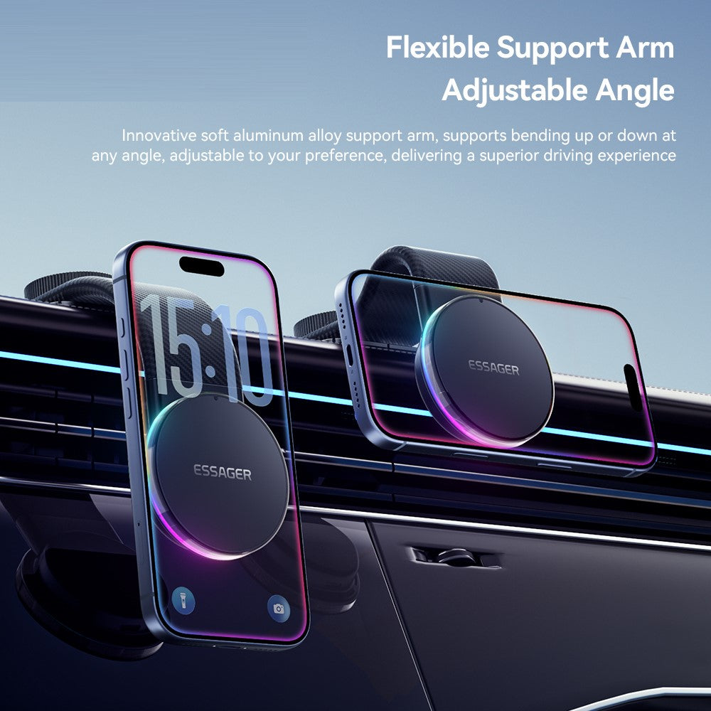 ESSAGER 15W Schnellladegerät mit RGB-Licht, magnetisch, 360° drehbar