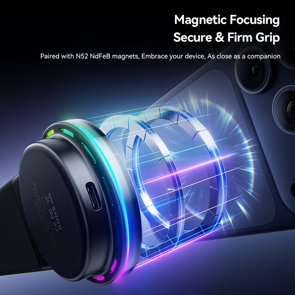 ESSAGER 15W Schnellladegerät mit RGB-Licht, magnetisch, 360° drehbar