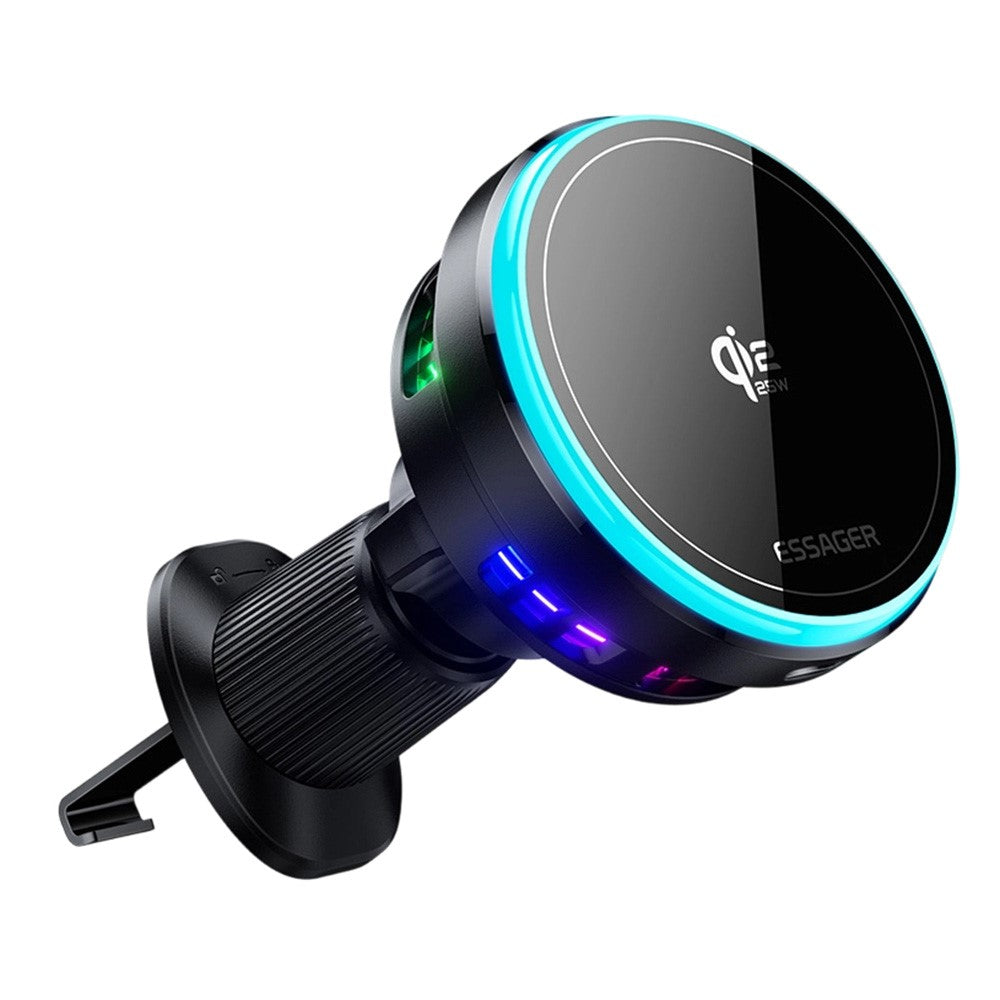 ESSAGER Qi2.2 25W Lade Halterung Lüftungsmagnet mit RGB-Licht