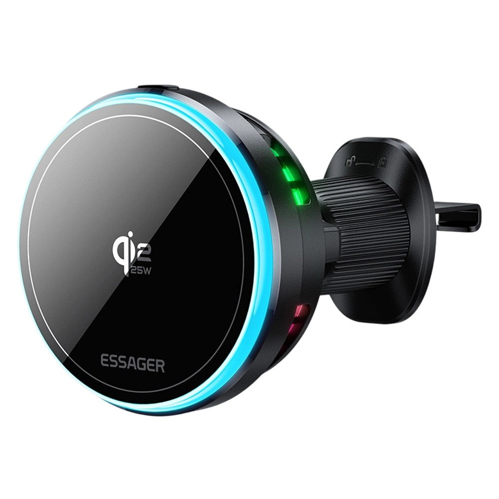 ESSAGER Qi2.2 25W Lade Halterung Lüftungsmagnet mit RGB-Licht