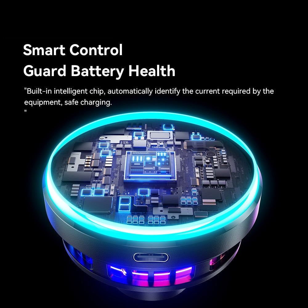 ESSAGER Qi2.2 25W Lade Halterung Lüftungsmagnet mit RGB-Licht