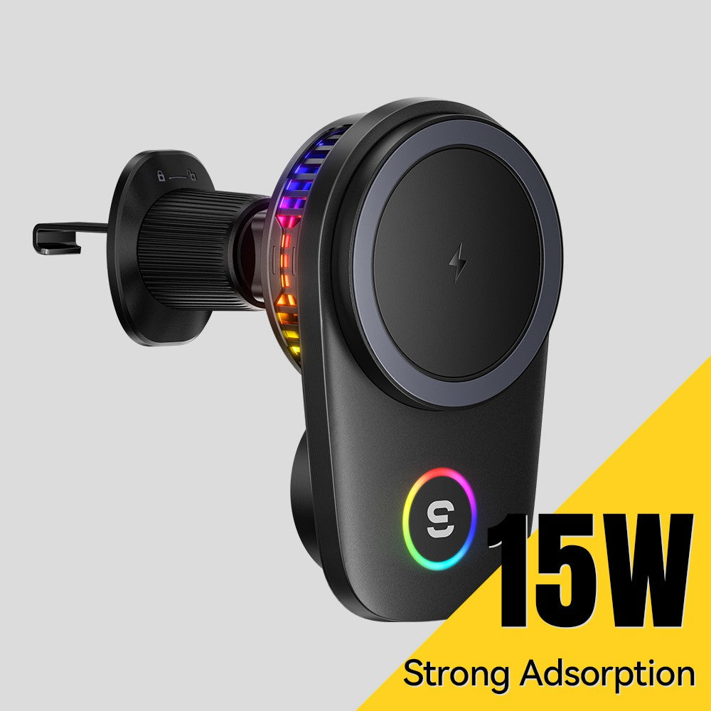 ESSAGER 15W Wireless Charger mit Kühlventilator, magnetisch, für Lüftungsschlitz, RGB