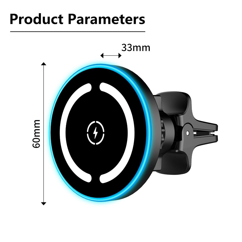 JLM-101 Magnetisches Wireless KFZ-Ladegerät 15W Schnellladung Qi Lüftungshalterung