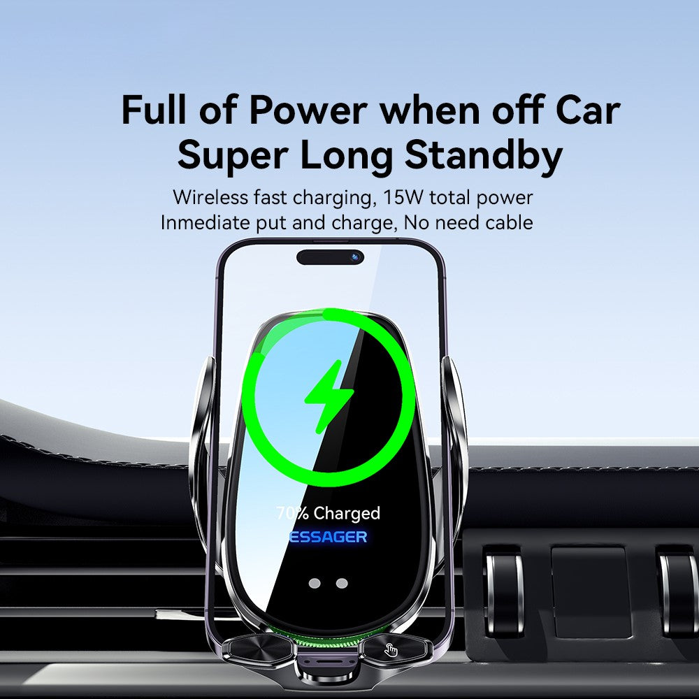 ESSAGER 15W Smart Auto-Induktionsladegerät mit Halterung
