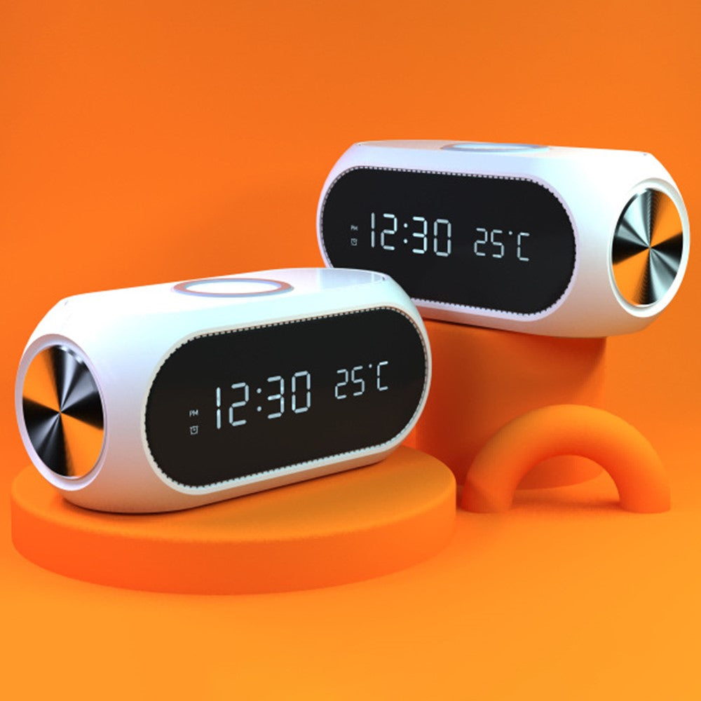 W288 ABS Temperature Date Display Digital Alarm Clock 15W Wireless Charger