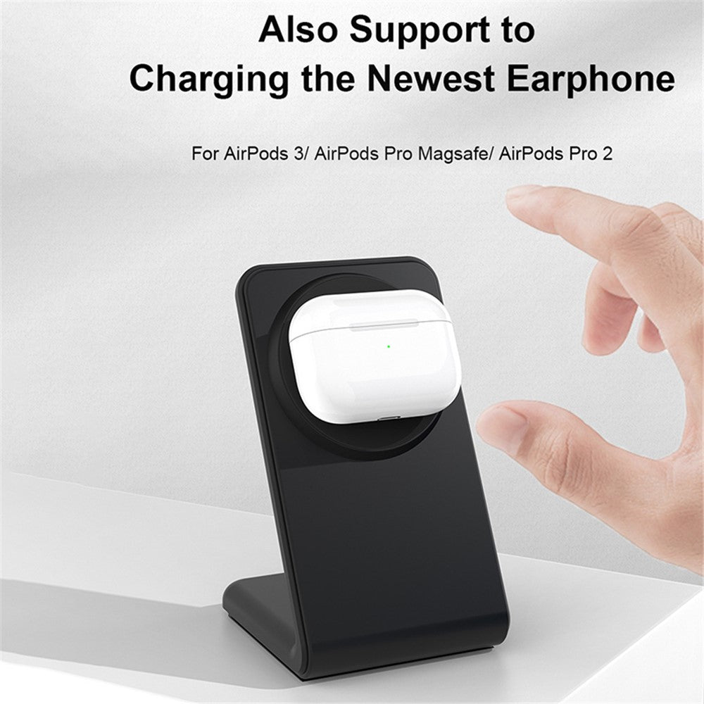 M2 15W Wireless Charging Stand for iPhone 12 / 13 / 14 / 15 Series Magnetic Wireless Charger (CE FCC ROHS UKCA)