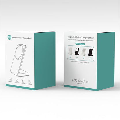 M2 15W Wireless Charging Stand for iPhone 12 / 13 / 14 / 15 Series Magnetic Wireless Charger (CE FCC ROHS UKCA)