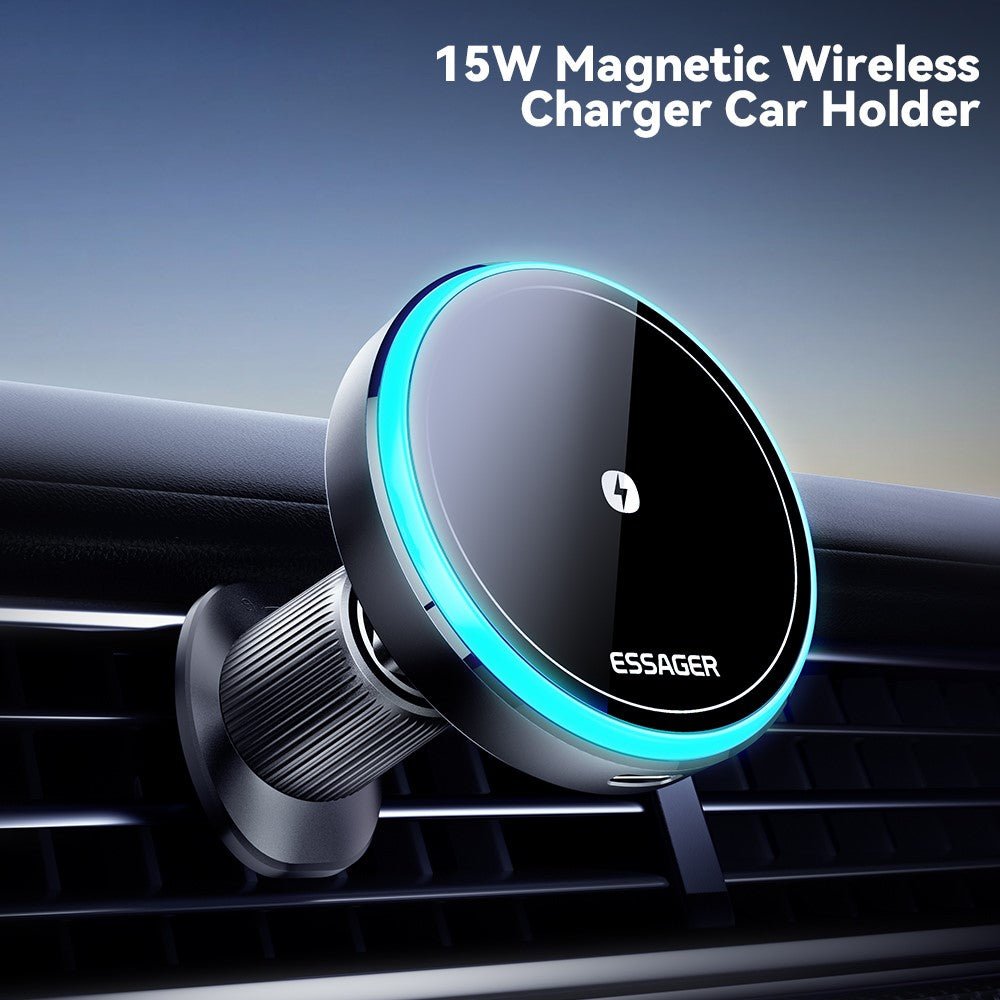 ESSAGER Magnetische Wireless Charger Autohalterung Handyhalterung Ladegerät