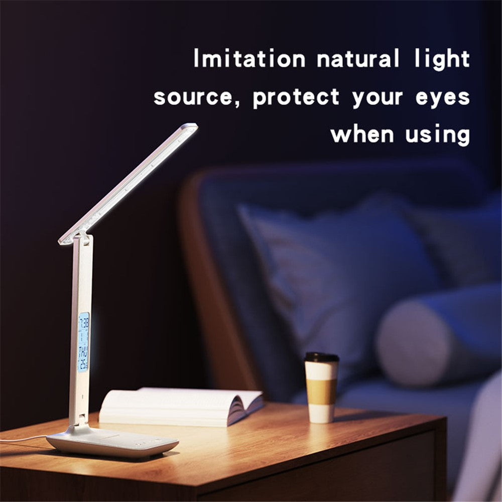 YESIDO DS20 LED Desk Lamp 10W Wireless Charging Function Time Temperature Display Table Light