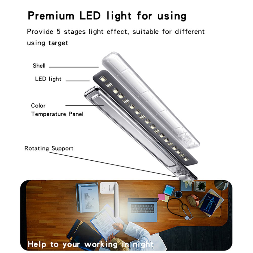 YESIDO DS20 LED Desk Lamp 10W Wireless Charging Function Time Temperature Display Table Light