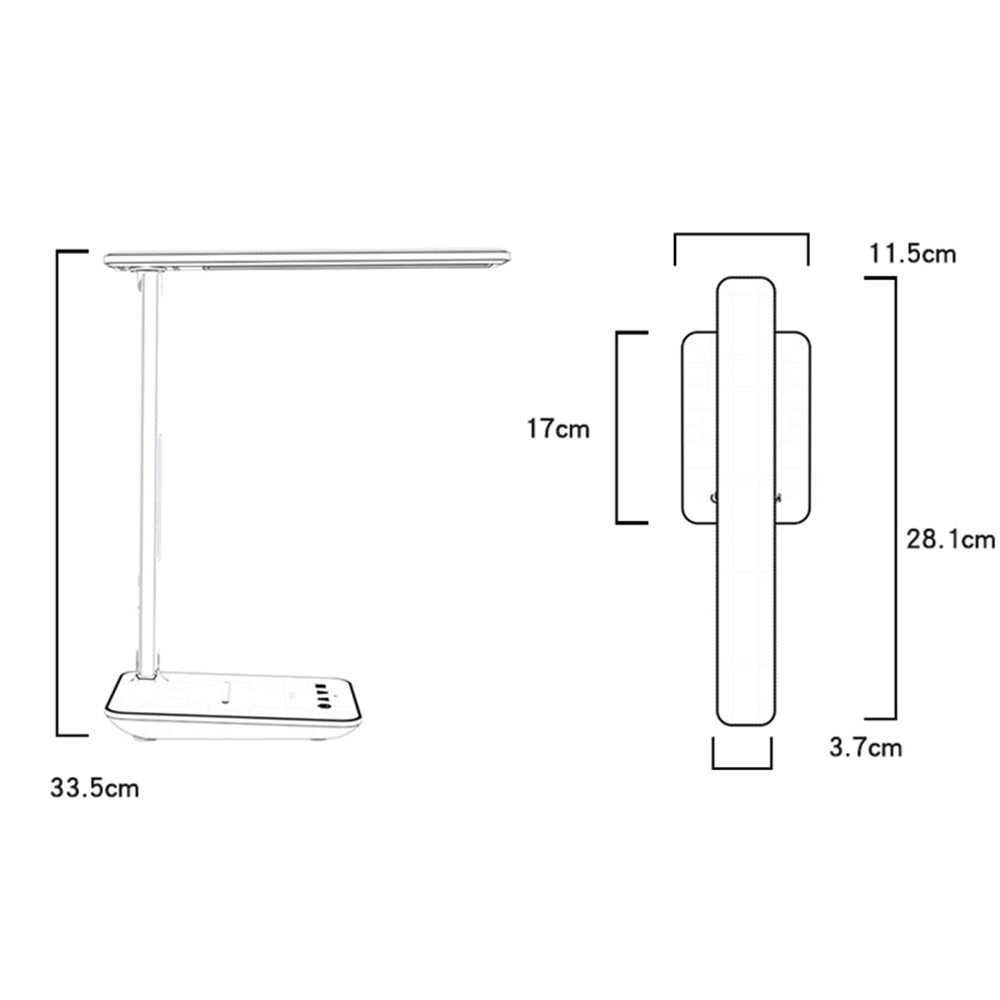YESIDO DS20 LED Desk Lamp 10W Wireless Charging Function Time Temperature Display Table Light
